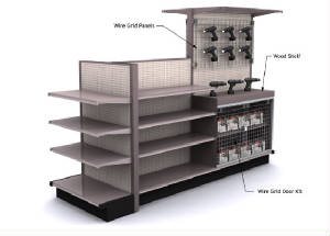 Wood Dump Bins, Gondola Shelving Accessories